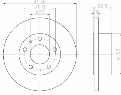 HELLA PAGID 8dd355107411 -  Тормозной диск